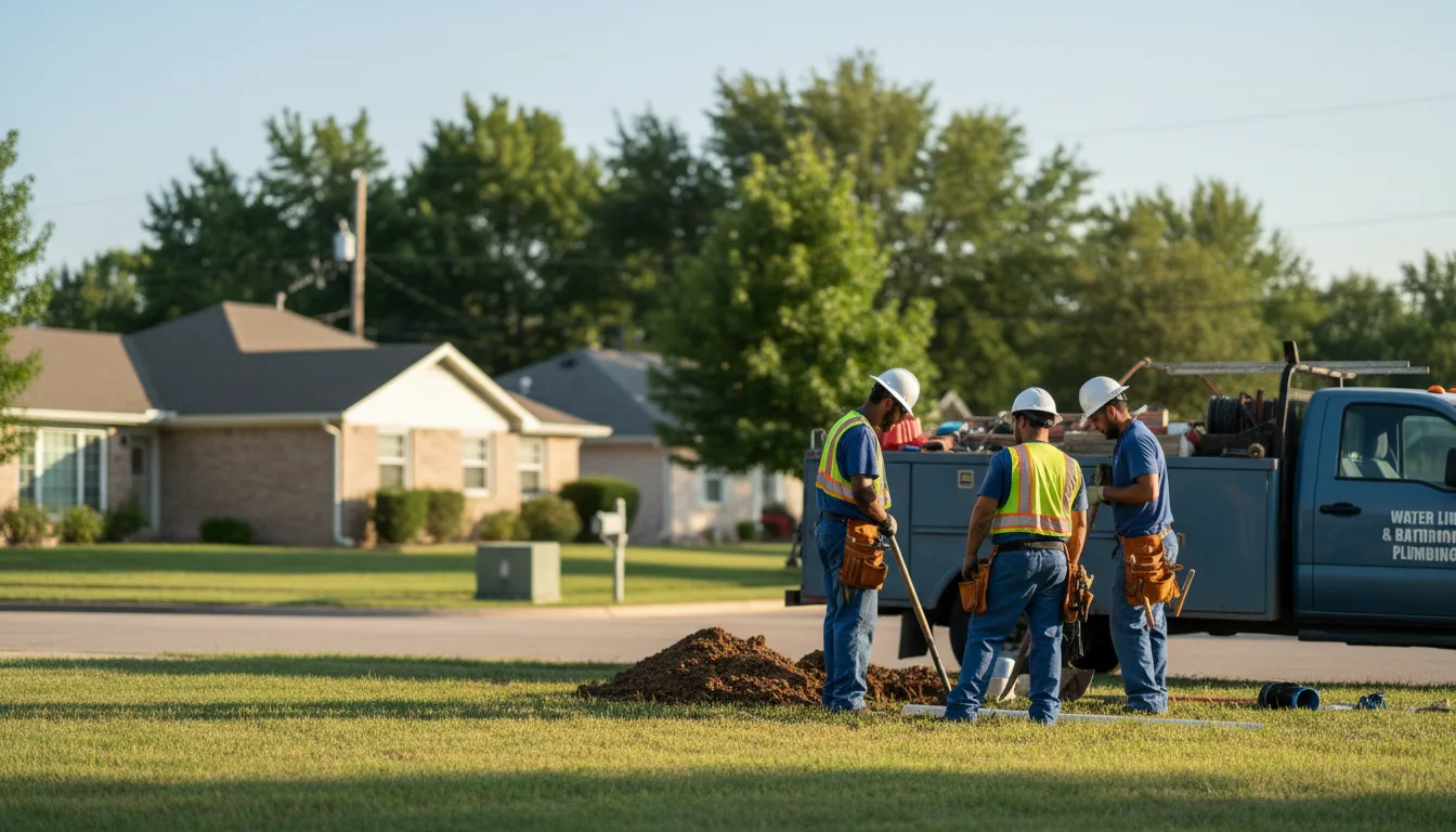 Residential water line and bathroom plumbing service in Sarahsville, OH